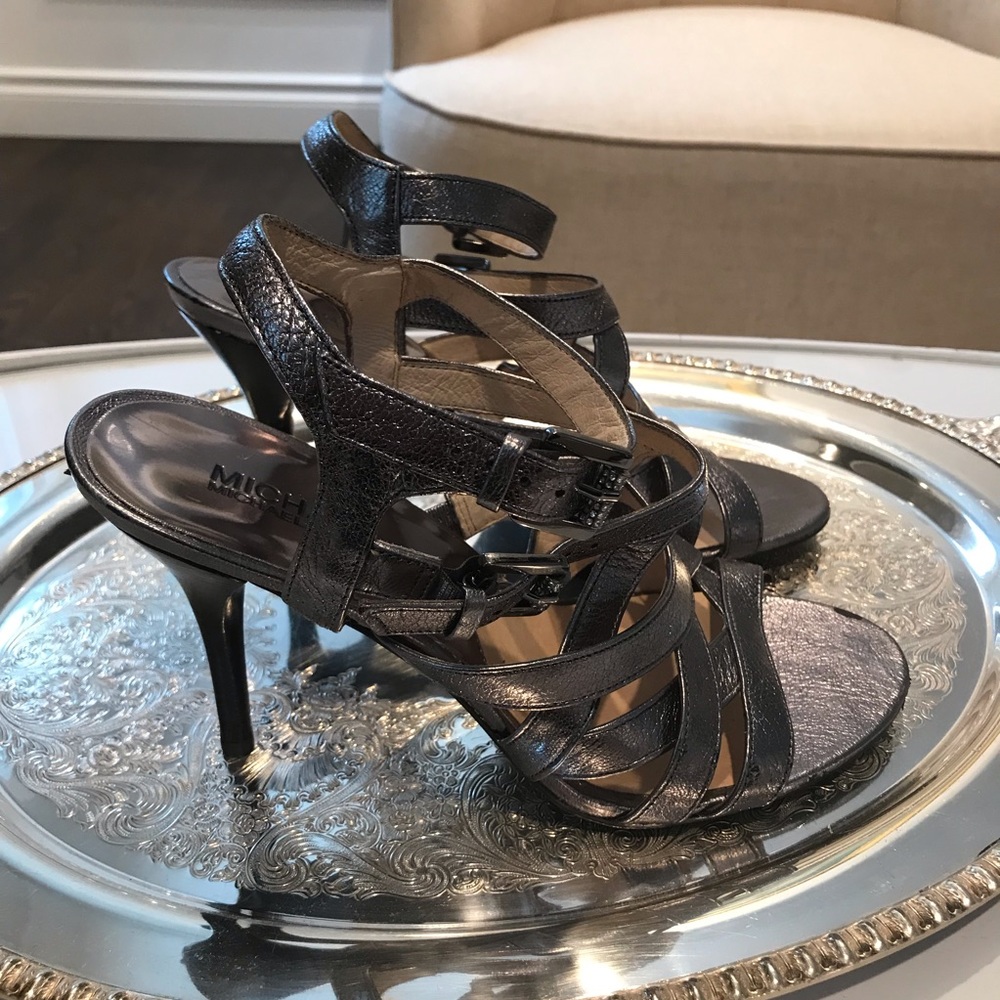 Michael Kors Metallic Strappy Heels